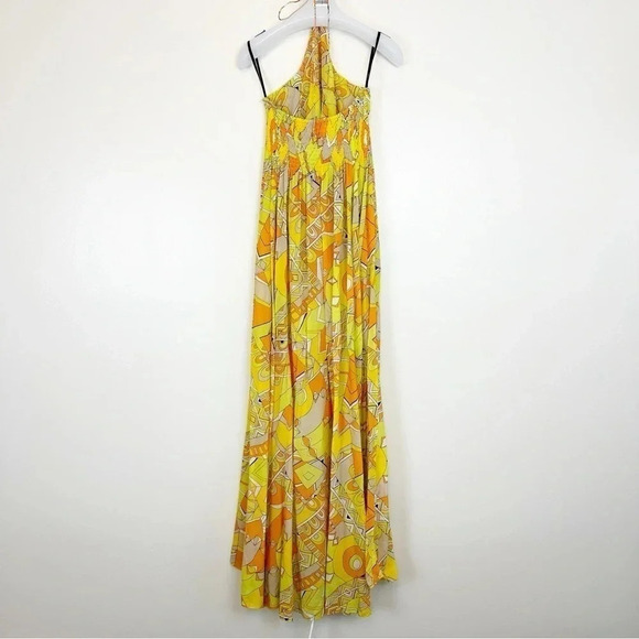 S/W/F x REVOLVE Halter Maxi Dress Poolside Print Boho Resort TENCEL Size L - Picture 4 of 15